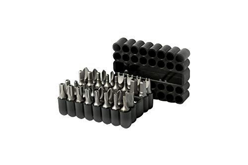 ARES 70009-33-Piece Security Bit Set with Magnetic Extension Bit Holder - Includes Tamper Resistant, SAE Hex, Metric Hex and Star Bits - Torq, Spanner, and Triwing Complete the Anti Tamper Bit Set