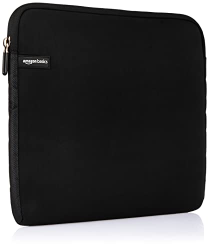 Amazon Basics 15.6-Inch Laptop Sleeve, Protective Case with Zipper - Black