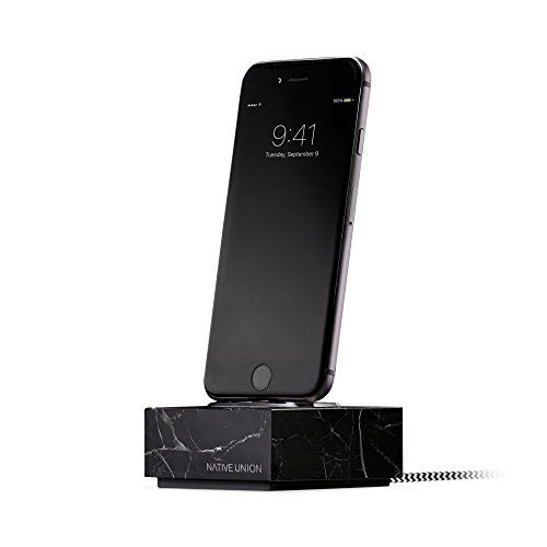 Native Union Dock+ Weighted Charging Dock with [MFi Certified] 4ft Reinforced USB-A to Lightning Cable Compatible with iPhone 13, iPhone 12 and More (Black)