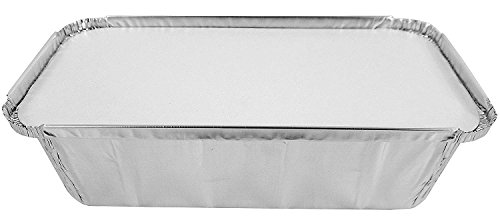 PACTOGO 2 lb. Aluminum Foil Loaf/Bread Pan Tins w/Foil Board Lid (Pack of 12 Sets)