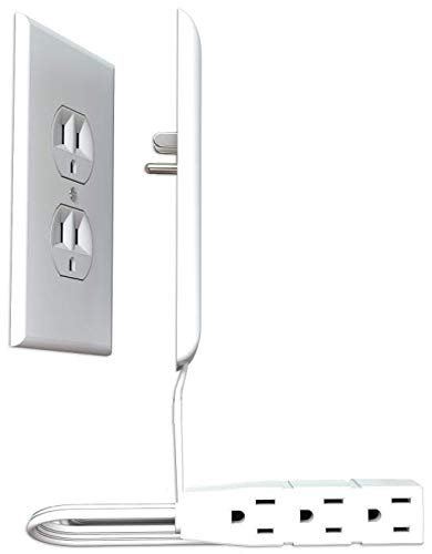 Sleek Socket Ultra-Thin Outlet Concealer with Cord Concealer Kit, 3 Outlet, 3-Foot Cord, Universal Size (Ideal for Kitchens & Bathrooms)