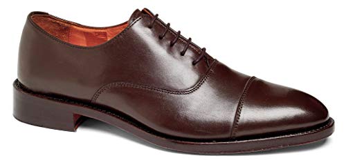 Anthony Veer Mens Clinton Cap-Toe Oxford Leather Shoe in Goodyear Welted Construction (9.5 D, Brown)