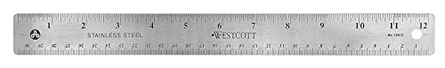 Westcott Stainless Steel Office Ruler with Non Slip Cork Base, 12 inch (10415)