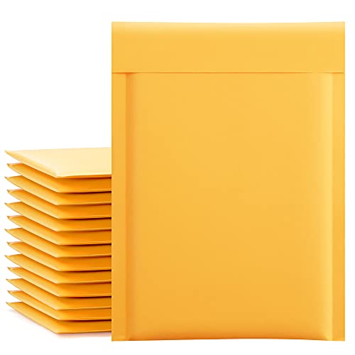 UCGOU Kraft Bubble Mailers 6x10 Inch 50 Pack Yellow Padded Envelopes #0 Small Business Mailing Packages Self Sealing Tear Resistant Boutique Bulk Mail Shipping Bags for Jewelry Makeup Supplies