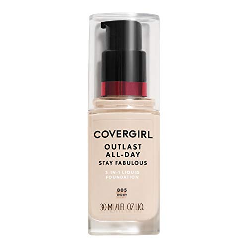 COVERGIRL Outlast All-Day Stay Fabulous 3-in-1 Liquid Matte Foundation, Ivory Tone, and SPF 20 Sunscreen (packaging may vary)