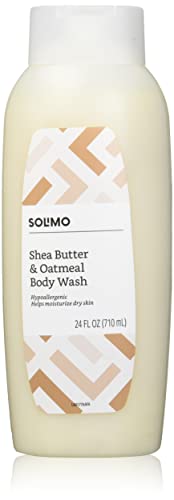 Amazon Brand - Solimo Shea Butter and Oatmeal Body Wash, 24 Fl Oz (Pack of 6)