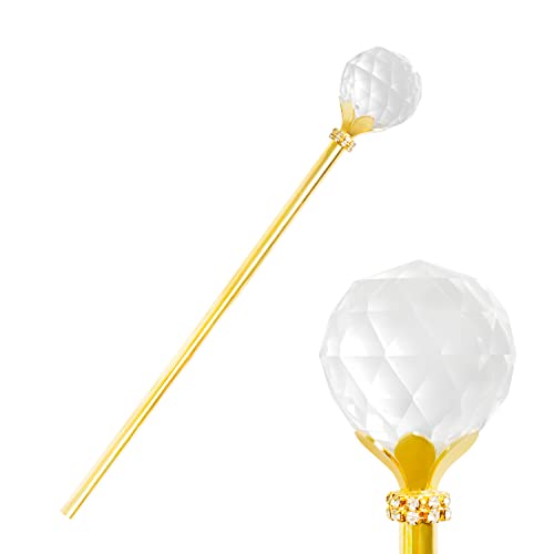 Crystal Scepter Magic Wand Pageant Birthday Party Wedding Costume Accessories (Gold)