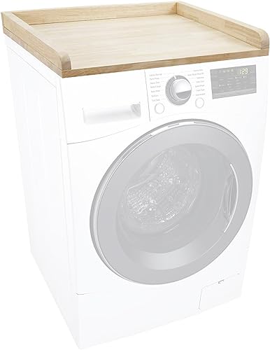 BenchPro Washer Dryer Countertop - Real Wood Butcher Block with Edge Rails - 22' Depth x 23' Width