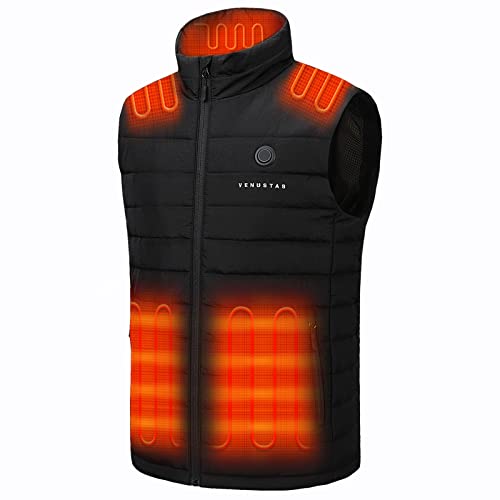 Venustas Men's Heated Vest with Battery Pack 7.4V, Ultra-thin Carbon Fiber, Suitable for Winter Outdoor Hunting Skiing