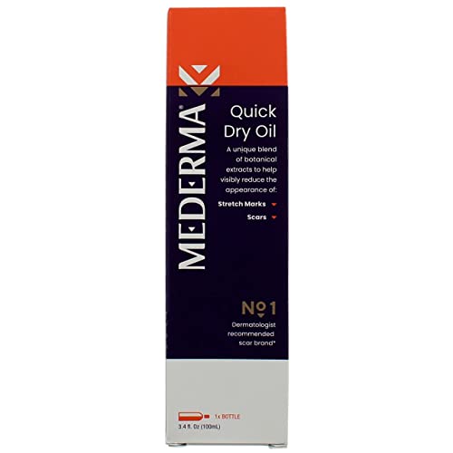 Mederma Quick Dry Oil - For Scars, Stretch Marks, Uneven Skin Tone and Dry Skin - Fragrance-Free, Paraben-Free - 3.4oz (100ml)