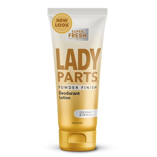 Lady Parts Whole Body Deodorant Lotion for Women - LOTION to POWDER for Privates & Full Body - Stop Odor Absorb Sweat & Stay Fresh - Aluminum Free Feminine Hygiene - Lightly Scented - 4oz