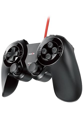 エレコム Elecom JC-DUX60BK Gamepad, USB, 24 Buttons, For MMO, Black