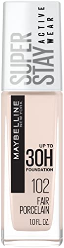 Maybelline Super Stay Full Coverage Liquid Foundation Active Wear Makeup, Up to 30Hr Wear, Transfer, Sweat & Water Resistant, Matte Finish, Fair Porcelain, 1 Count