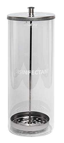 Diane Glass Sterilizing Jar – Disinfectant Container for Salon, Barber Shop – Large - 10” Tall x 3.4” Wide – 33 Fl Oz Capacity – Clear – D6063