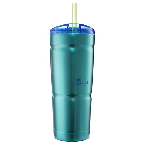 Bubba Envy S Vacuum-Insulated Stainless Steel Tumbler with Lid and Straw, 24oz Reusable Iced Coffee or Water Cup, BPA-Free Travel Tumbler, Island Teal
