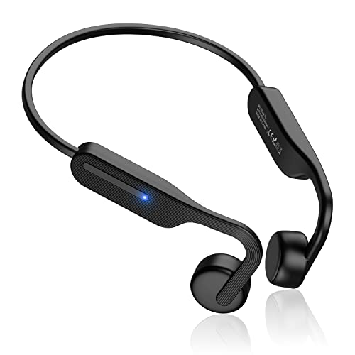 PURERINA Bone Conduction Headphones Open Ear Headphones Bluetooth 5.0 Sports Wireless Earphones with Built-in Mic, Sweat Resistant Headset for Running, Cycling, Hiking, Driving