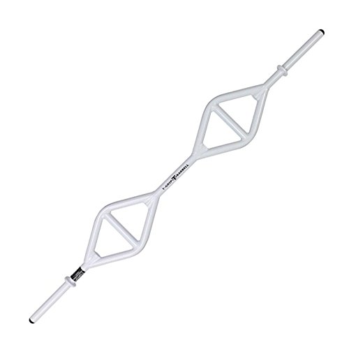 IRON COMPANY T-Grip Barbell Club Strength Lite Bar White with Parallel and Angled Grip Positions for Cardio Pump, Cardio Strength, Group Strength