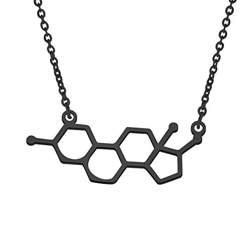 KUIYAI Estrogen Molecule Necklace Female Symbol Necklace Gift for Women (NE-Black)