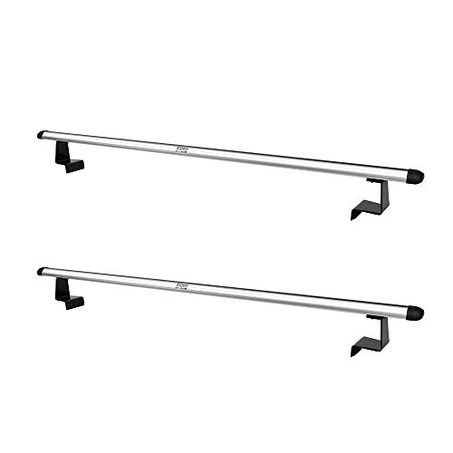 Truck Rack,Two Alloy Cross Bars Length Adjustable from Min 49 Inch to Max 64 Inch with Four Brackets Mount Inside The Bed Rails of Roll Up Tonneau Cover (6.0', Silver)