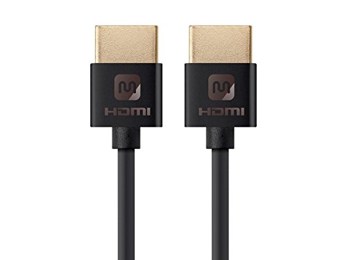 Monoprice 113580 HDMI High Speed Cable - 3 Feet - Black, 4K@60Hz, HDR, 18Gbps, 36AWG, YUV 4:4:4 - Ultra Slim Series