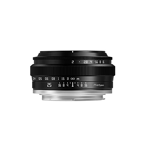 TTArtisan 25mm F2 Wide-Angle APS-C Camera Lens Large Aperture Manual Fixed Camera Lens Compatible with Fuji X-Mount Cameras X-A2 X-A2 X-A3 X-A5 X-A7 X-H1 XT1 X-T2 X-T3 X-T20 X-T30 X-T100 X-T200 X-PRO1