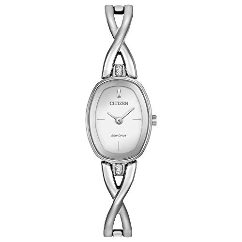 Citizen Eco-Drive Axiom Quartz Womens Watch, Stainless Steel, Crystal, Silver-Tone (Model: EX1410-53A)