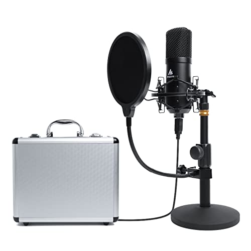 USB Microphone Kit 192KHZ/24BIT MAONO AU-A04TC PC Condenser Podcast Streaming Cardioid Mic Plug & Play for Computer, YouTube, Gaming, Recording