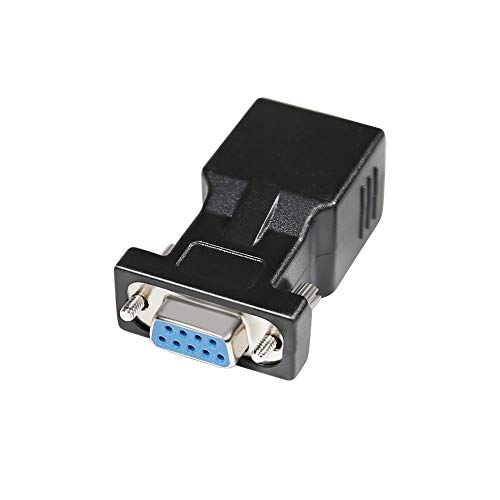 DTech DB9 to RJ45 Serial Adapter RS232 Female to RJ-45 Female Ethernet Converter Compatible with Standard 9 Pin RS-232 Devices