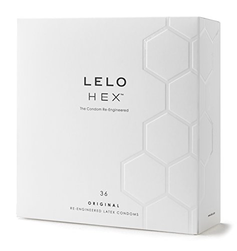 LELO HEX Original Condoms Thin with Increased Strength, Ultra Thin Condoms Lubricated for Men 0.045 mm thin, 54 mm in diameter (36 pack)