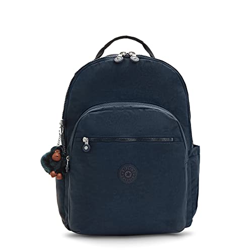 Kipling Women's Seoul Extra Large 17” Laptop Backpack, Durable, Roomy with Padded Shoulder Straps, Bag, True Blue Tonal, 13.5' L X 18.25' H X 7.75' D