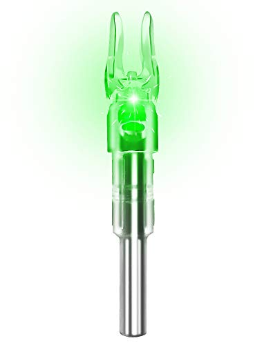 XHYCKJ 6PCS S Led Lighted Nocks for Arrows with .244' Inside Diameter,Screwdriver Included (Green)