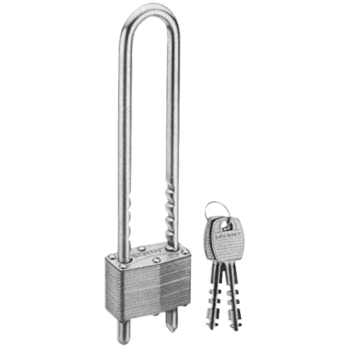 Master Lock 517D Laminated Padlock with Long Shackle, Silver, 1.85' wide