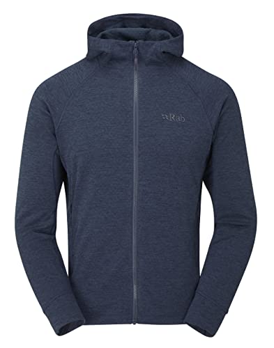 RAB Men's Nexus Hoody Full-Zip Lightweight Fleece Jacket for Hiking & Climbing - Deep Ink - Large