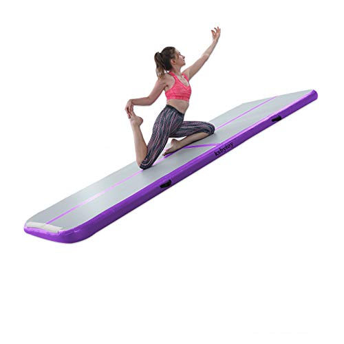 kxbyToy Air Mat Tumble Track 4 inches Thickness Inflatable Gymnastics Mat for Home Use/Training/Cheerleading/Yoga 10/13/16/20ft with Electric Air Pump