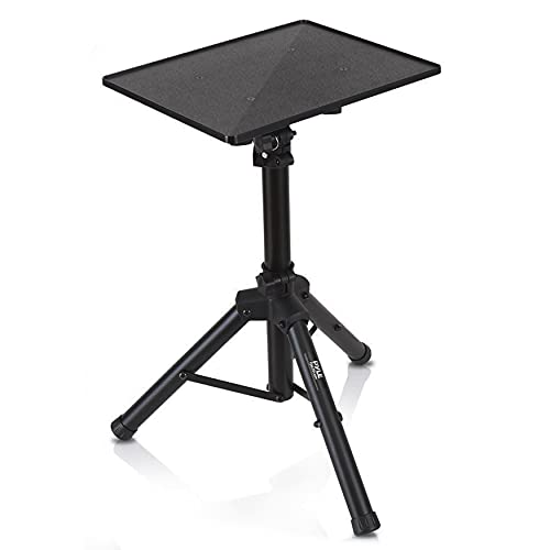 PYLE-PRO Universal Projector Stand -Height & Angle Adjustable Tripod Stand-Hold Laptops, Computers, DJ Equipment & Projectors-Heavy Duty-Perfect for Stage, Studio, & Office Events-Extends 28'' to 46'