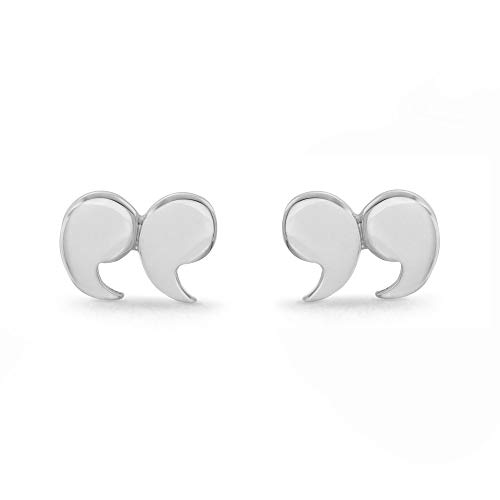 Boma Jewelry Sterling Silver Quotation Mark Stud Earrings