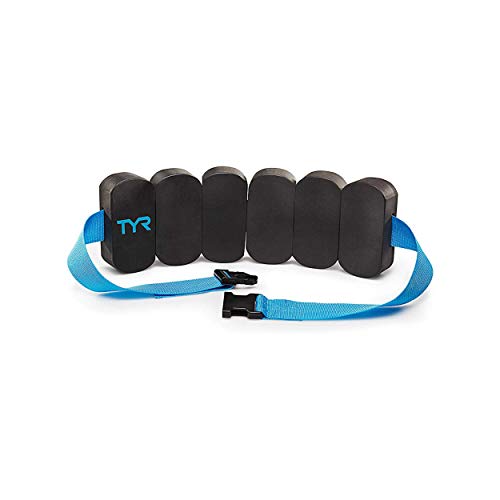 TYR Aquatic Foam Floatation Belt for Water Aerobics and Pool Exercise, 27 - 52', Black / Blue