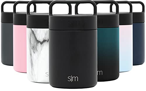 Simple Modern Food Jar Thermos for Hot Food | Reusable Stainless Steel Vacuum Insulated Leak Proof Lunch Storage for Smoothie Bowl, Soup, Oatmeal | Provision Collection | 12oz | Midnight Black