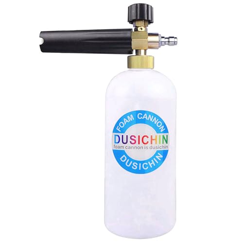 DUSICHIN SFL-001 Foam Cannon Snow Foam Lance Pressure Washer Jet Wash Quick Release Adjustable Nozzle 1/4 Inch Male Fitting Foam Dispenser