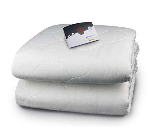 BIDDEFORD BLANKETS Quilted Electric Heated Mattress Pad with Digital Controller, Full, White