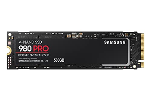 SAMSUNG 980 PRO SSD 500GB PCIe 4.0 NVMe Gen 4 Gaming M.2 Internal Solid State Drive Memory Card, Maximum Speed, Thermal Control, MZ-V8P500B