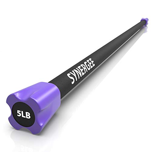 Synergee Workout Bar Weight Bar - 5lb Weights Padded Weighted Bars – Body Toning Exercise Bar, Strength & Condition