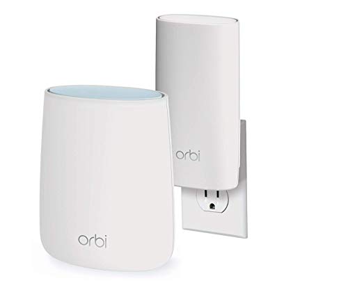 NETGEAR Orbi Compact Wall-Plug Whole Home Mesh WiFi System - WiFi router and wall-plug satellite extender with speeds up to 2.2 Gbps over 3,500 sq. feet, AC2200 (RBK20W)