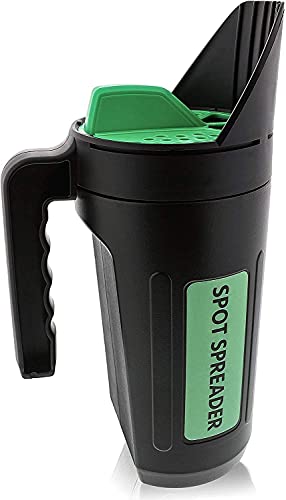 Hand Spreader Shaker for Seed, Salt, De-Icer, Ice Melt, Earth Food and Fertilizer - Multiple Opening Sizes for Any Need - Up to 80 Oz - Most Efficient & Sturdy Product on the Market by SPOT SPREADER