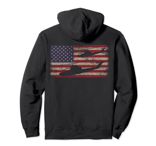 AH1 Cobra Helicopter Military USA American Flag Pullover Hoodie