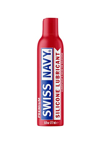 Swiss Navy Premium Silicone Based Lubricant, 6 Ounce Personal Lube Sex Gel for Men Women & Couples, Condom & Latex Safe Hypoallergenic Unscented Zero Residue Lubrication, Works Underwater