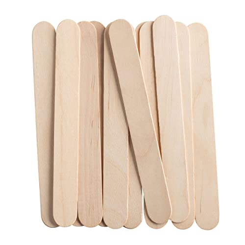 [100 Count] Jumbo 6 Inch Wooden Multi-Purpose Popsicle Sticks,Craft, ICES, Ice Cream, Wax, Waxing, Tongue Depressor Wood Sticks