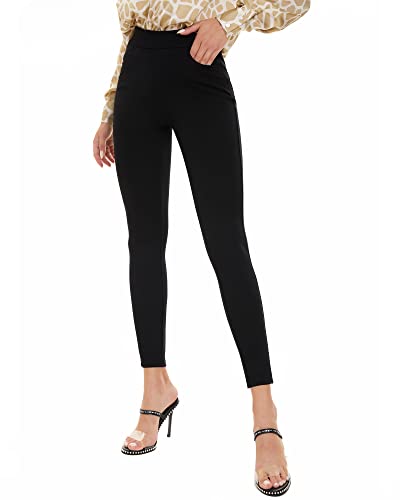 Tagoo Black Dress Pants for Women Business Casual High Waisted Stretchy Skinny Office Work Ponte Leggings with Pockets