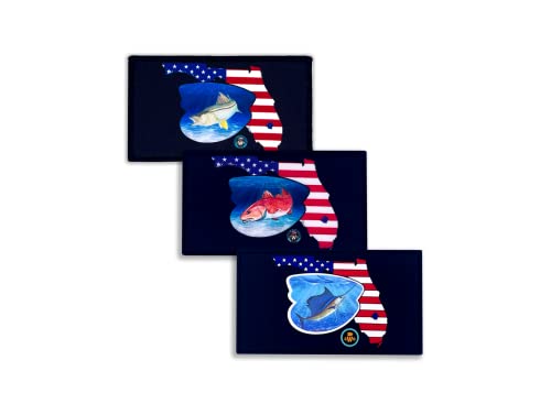 Patriotic Hat Patch Fish Combo Patches (2 Cotton, 1PVC)