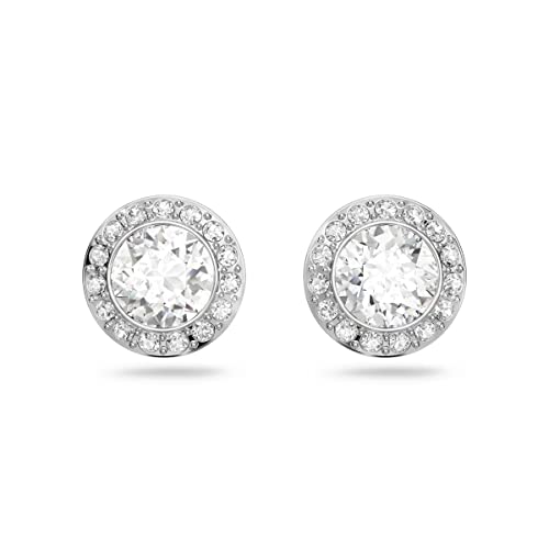 SWAROVSKI Women's Angelic Stud Pierced Earrings, Rhodium Finish, Clear White Crystal